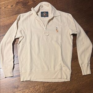 NEW cream boating Half-Zip Sweater